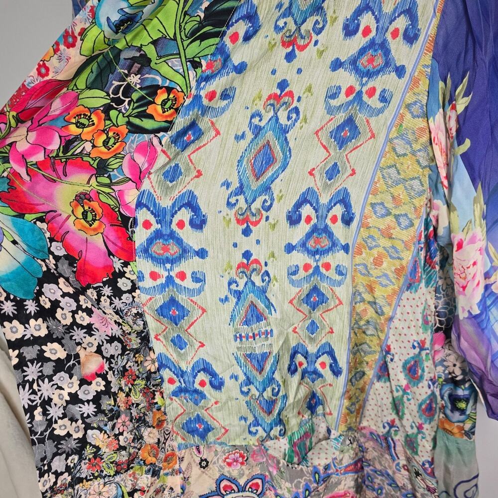 Johnny Was Thiodorah Silk Long Patchwork Kimono extended size 2X - Picture 6 of 15